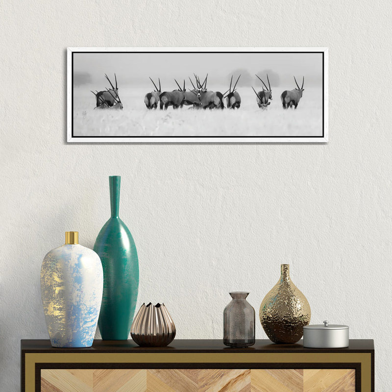 Big Mountains by Ivan Pedretti - Floater Frame Panoramic Print on Canvas