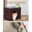Enceinte pour chat, dépliable, sans assemblage, table pour chat et table de bout, espresso-82850089