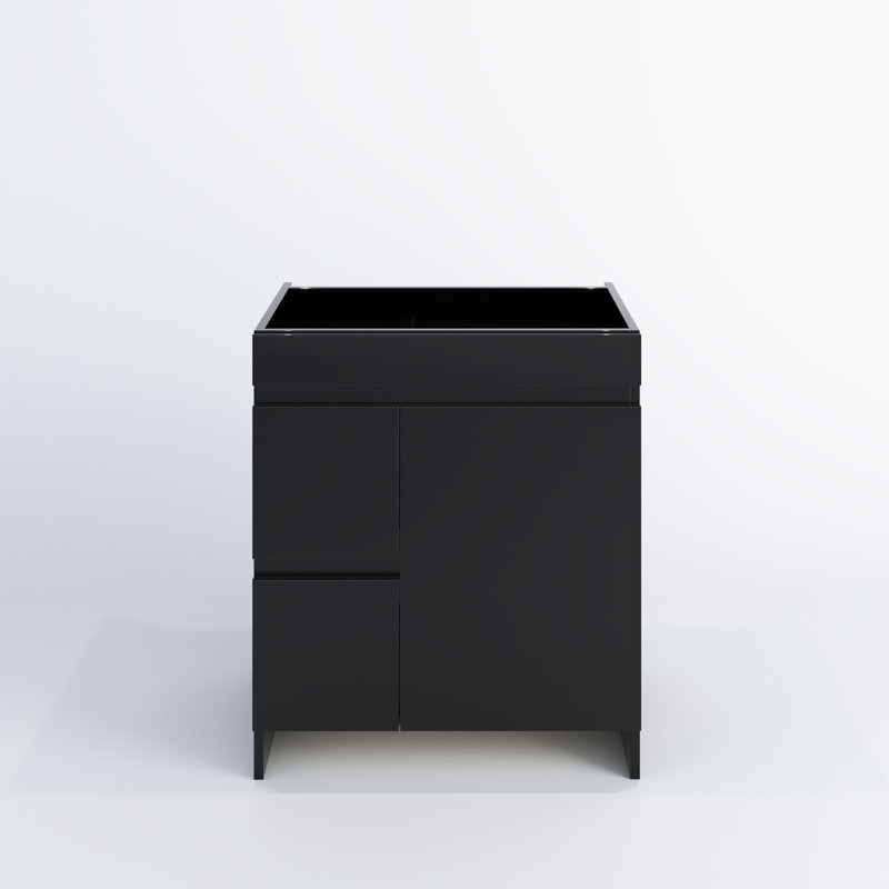 Cinnamon 30'' Single Bathroom Vanity Base Only, Glossy Black