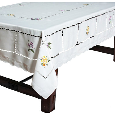 Bouquet Embroidered Cutwork Tablecloth