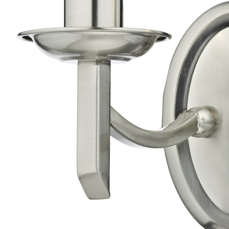 Amplas Candle Wall Light, Satin Chrome