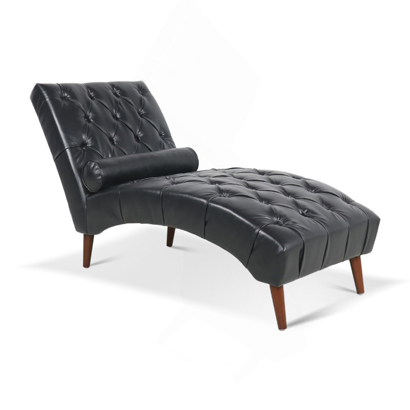 Chaise longue rembourrée, Noir