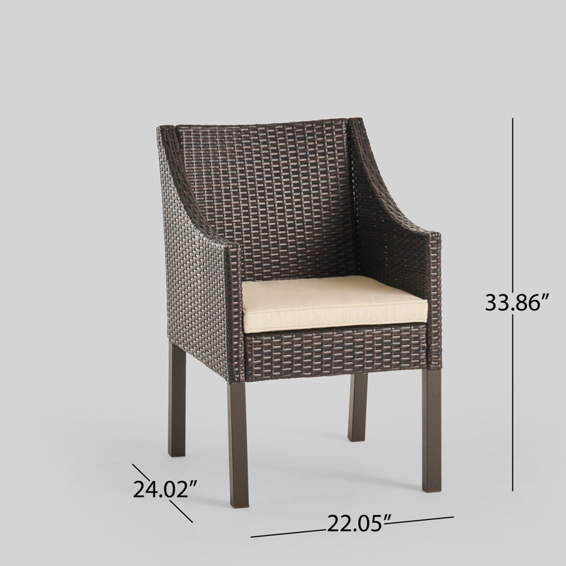 Thorn 2 - Person Patio Conversation Sets with Cushions, Multibrown Frame / Beige Cushion