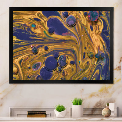 Art en acrylique jaune et bleu