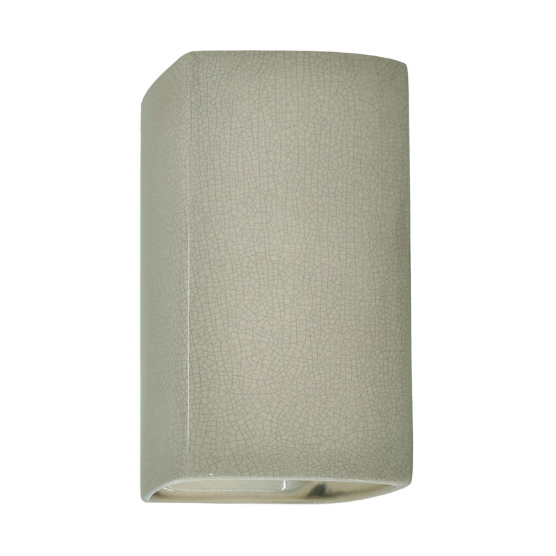 LED Outdoor Flush Mount, Celadon Green Crackle, 13.5" H x 7.25" W x 4" D, Integrated LED