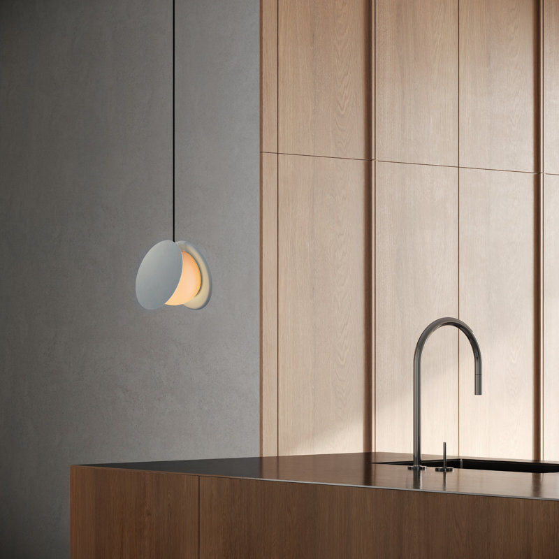 Pendulum Pendant Light, Black, Blossompink, 14" H x 9.69" W x 8.03" D