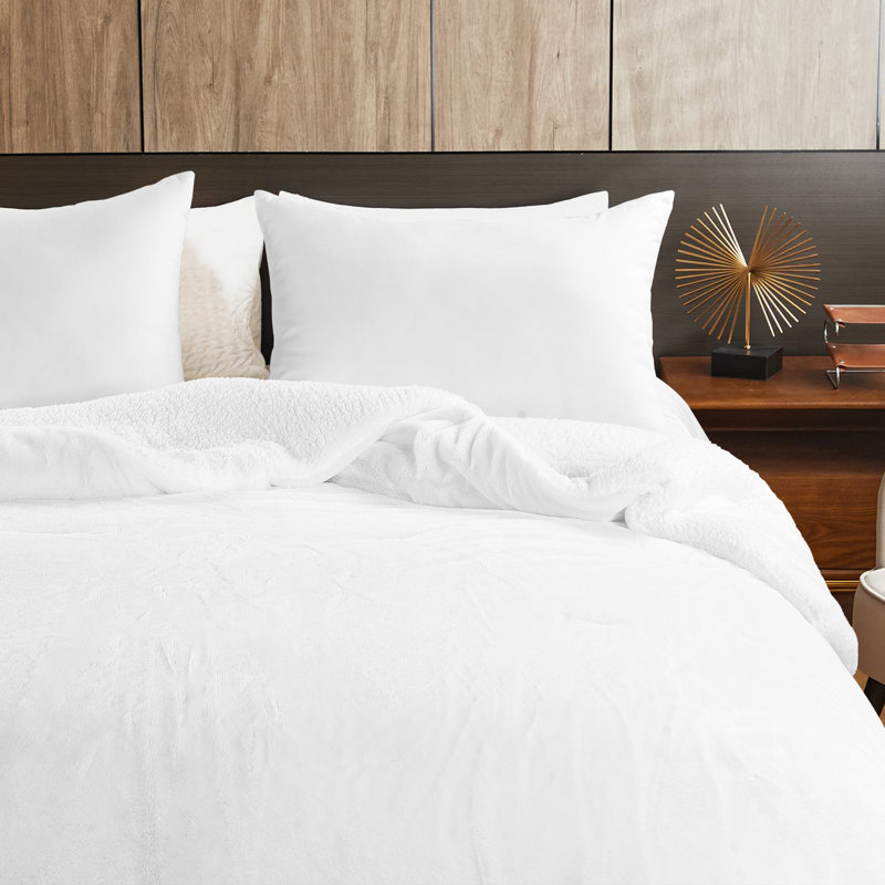 Couverture en fausse fourrure, Blanc brillant