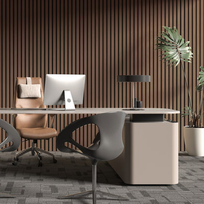 4Pcs 24" L x 12" W Acoustic Wood Slat Wall Paneling,3D Fluted Soundproof Panel for Wall and Ceiling(8 sq.ft.)
