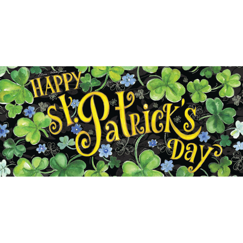 Joyeuse st. patrick, 22 po x 10 po tapis de porte extérieur antidérapant Lavenia