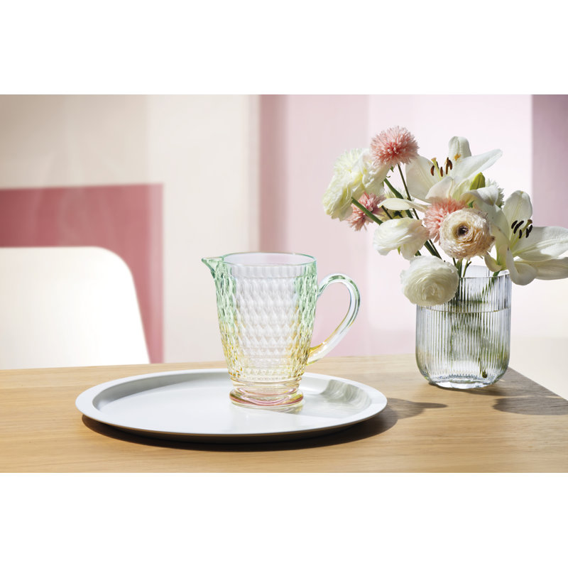 Villeroy & Boch Boston Pearl Collection Glass Pitcher, Made in Germany, Multicolored Shimmering, Dishwasher-safe, For Water Infusions, Lemonade & Iced Tea, Colored Crystal Glass, 44 oz Capacity
