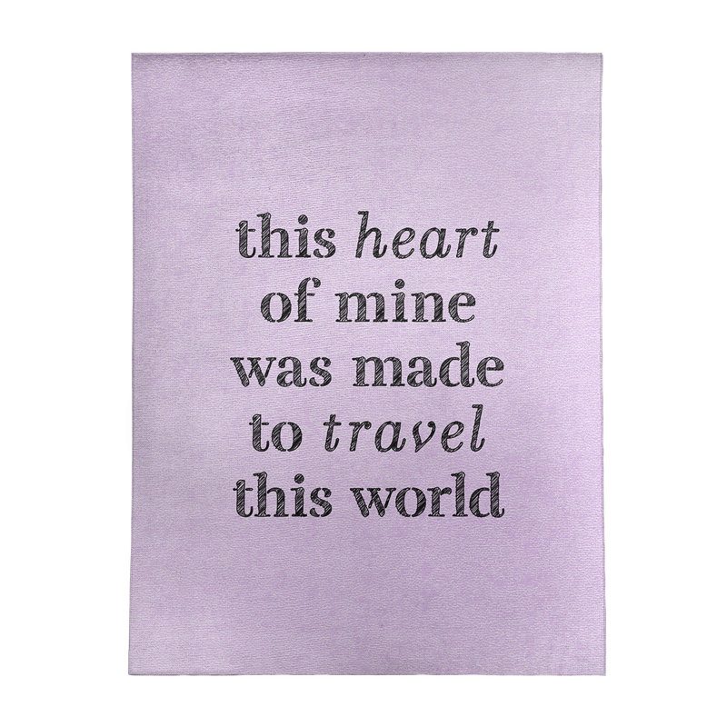 Tapis en poly citation "travel travel love quot", Rectangle 9 pi x 12 pi