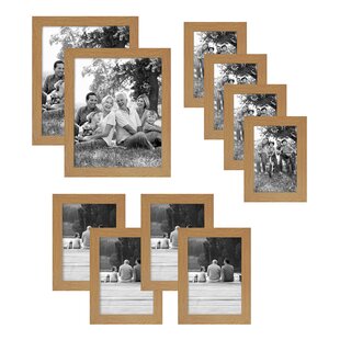 HAUS AND HUES Solid Oak 4x6 Picture Frame for Wall or Tabletop Set of 6 -  Beige Gallery Wall Frames, 4x6 Frames for Pictures, 4x6 Picture Frame Bulk
