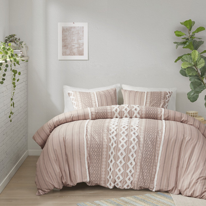 Blush Pink Full Cotton Down Alternative Comforter Set