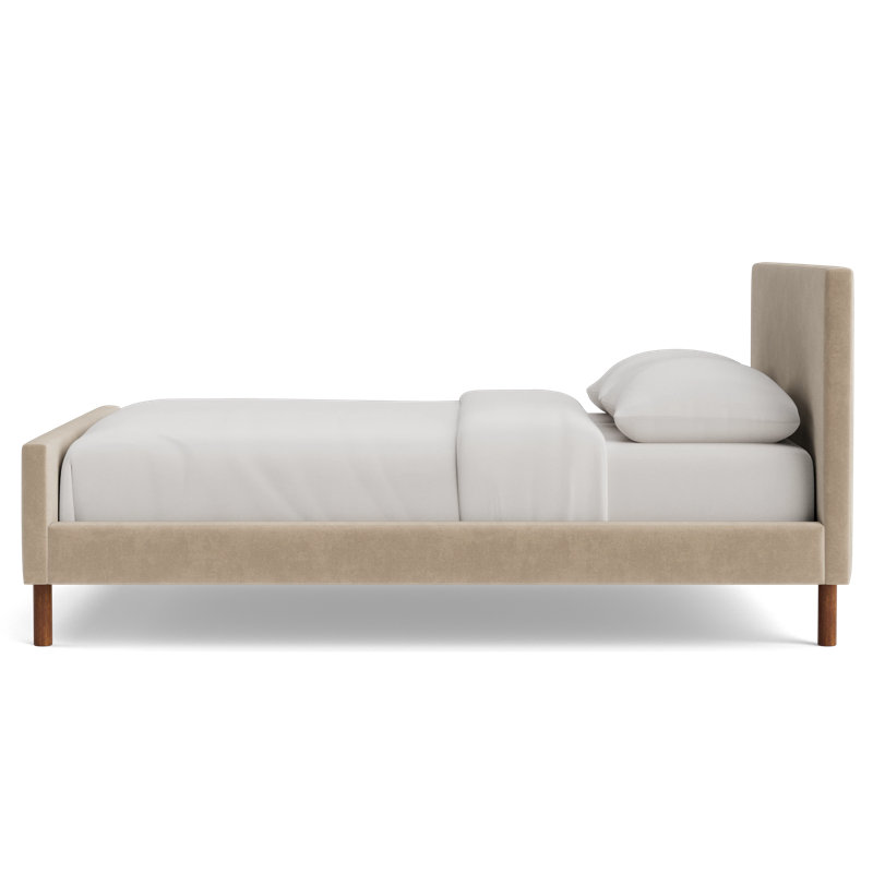 Skinny Fat Bed, Full / Double, Velvet - Beige