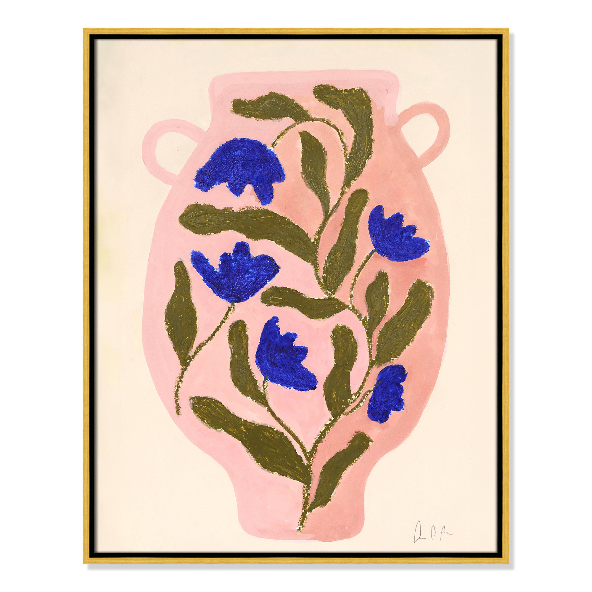 Vase No. 01 Print by Camilla Bergqvist, Gold, 29.5" H x 23.5" W