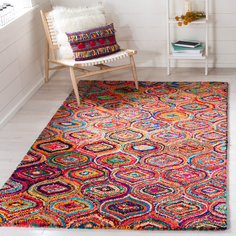 Tapis géométrique touffeté à la main Nantucket, Rectangle de 5 pi x 8 pi