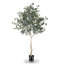 Arbre d'eucalyptus de 6 pi en pot noir, plantes d'eucalyptus artificiels pour la maison et le bureau -1885984