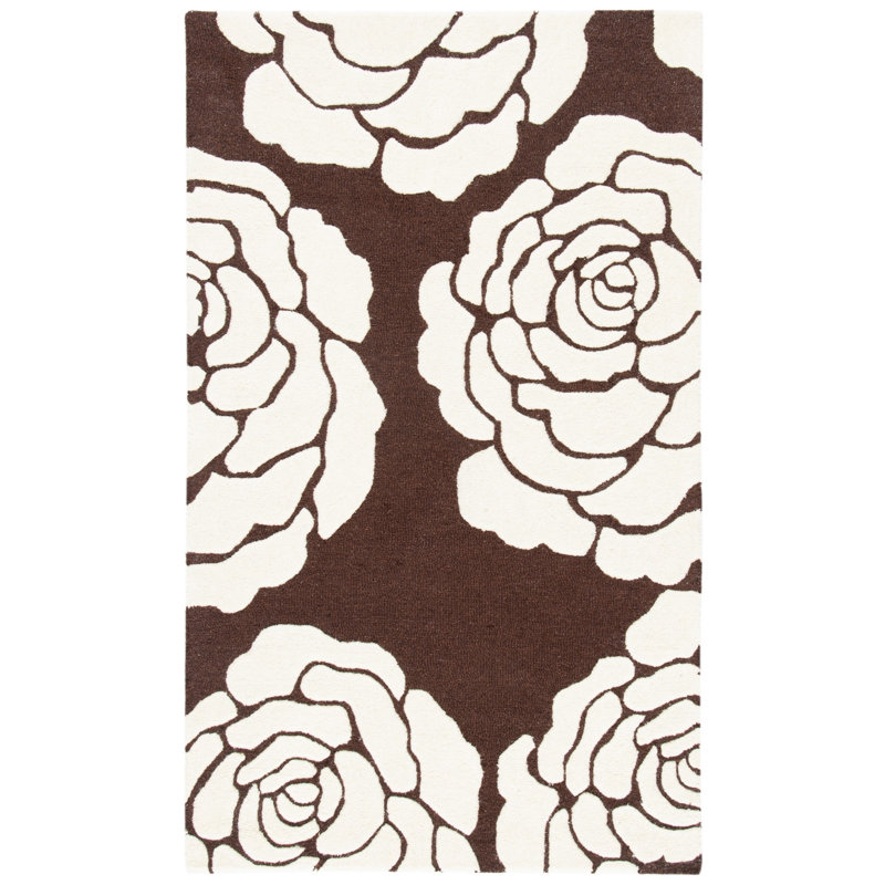 Cannen Hand Tufted Wool Floral Rug, Rectangle 3' x 5'