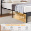 Bed Frame Single Double Size, Metal Platform Bed Frame with Wood Headboard and Footboard, Strong Steel Slats Support, No Box Spring Needed, Easy Assembly-2074192285-2020371708