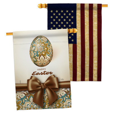 Double Sided 40'' H x 28'' W Polyester Easter House Flag