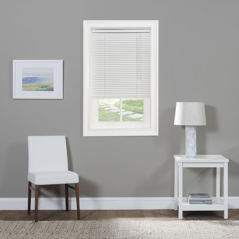 Semi Sheer Mini Blind, White, 27W x 72L