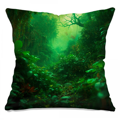 Lush Green Jungle Double Sided Throw Pillows