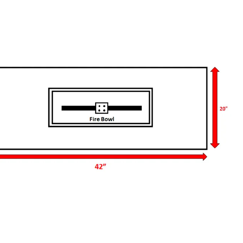 Table de foyer d'extérieur, 25 po de hauteur x 42 po de largeur, béton, rouille, flamme ajustable pour jardin