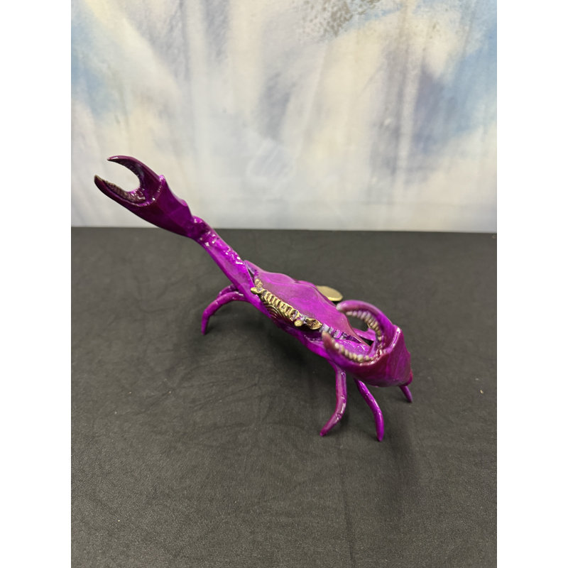 Sculptures & Beyond Violet Crab Cast Bronze Sculpture – Lost-Wax Bronze with Hand-Applied Violet Patina – Coastal & Nautical Decorative Art for Home, Office & Yacht Décor – Violet Voyager – 7"H