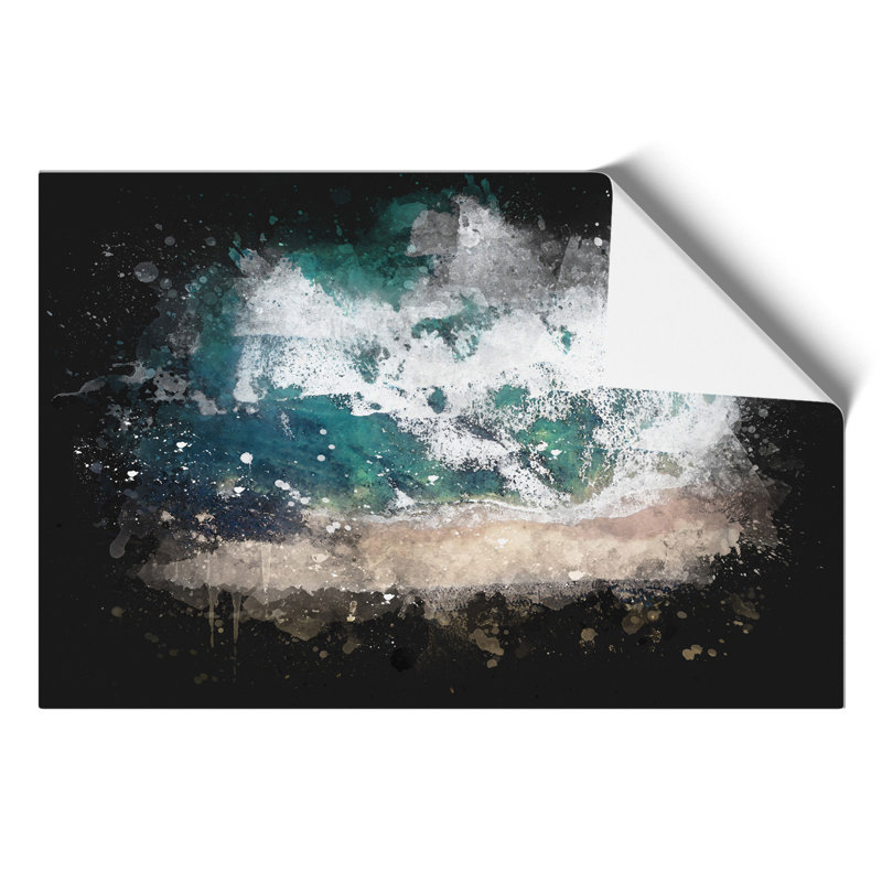 Beach in Keiss in Scotland Paint Splash - Frameless Print, 42cm H x 59cm W x 0.1cm D