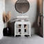 Rangement sous l'évier H 24,8 po, 2 portes, 2 tablettes, 4 pieds, blanc - Salle de bain-1219500723
