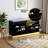 Modern White Gold Trim Shoe Bench with Flip Doors & Padded Seat, Entryway Hidden Shoe Storage Cabinet Bench-1075086930