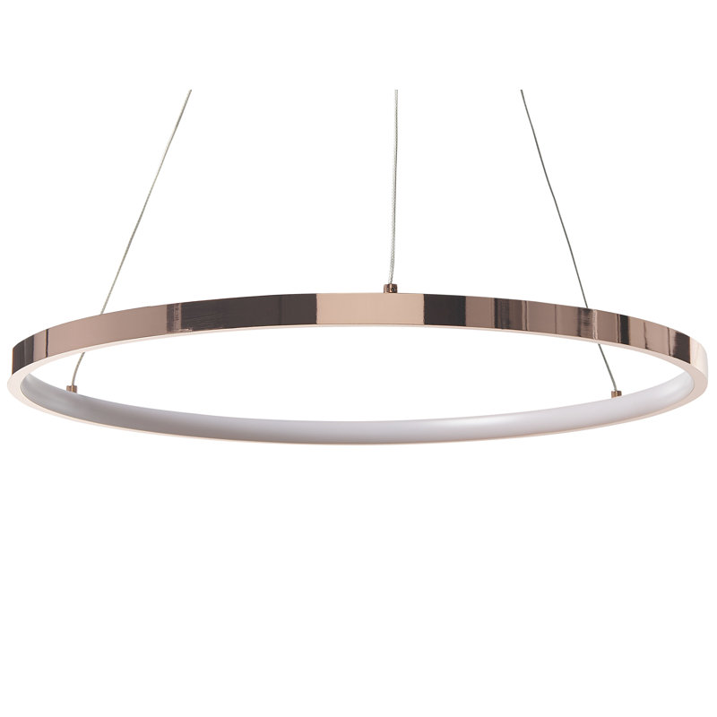 Rushin 1 - Light LED Crystal Pendant, 100 cm H x 50 cm W x 50 cm D, Rose Gold
