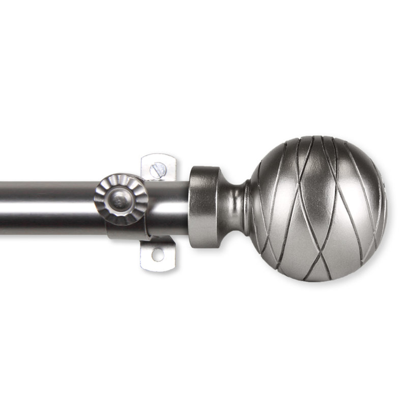 Tringle à rideaux simple ajustable 0,81 po Godley, Nickel satiné, H 2,5 po x l 84 po x P 2,3 po