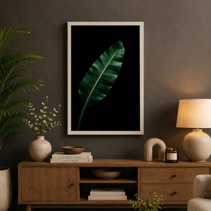 Single Feather Study Modern - Wrapped Canvas, 30x20 - 76.2 x 50.8 cm, White Border