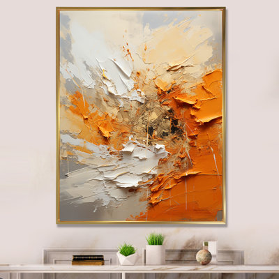 Échos orange et beiges de formes modernes I - Décoration murale peinture abstraite