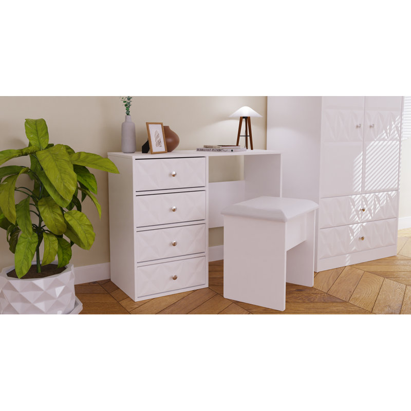 Fully Assembled Herland 5 - Drawer Chest of Drawers, White Matt