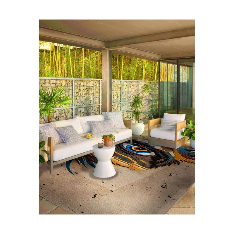 Tapis tissé multicolore lavable à la machine, Sous-tapis rectangulaire de 3 pi 3 po x 4 pi 11 po