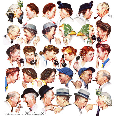 " Chain Of Gossip " by Norman Rockwell