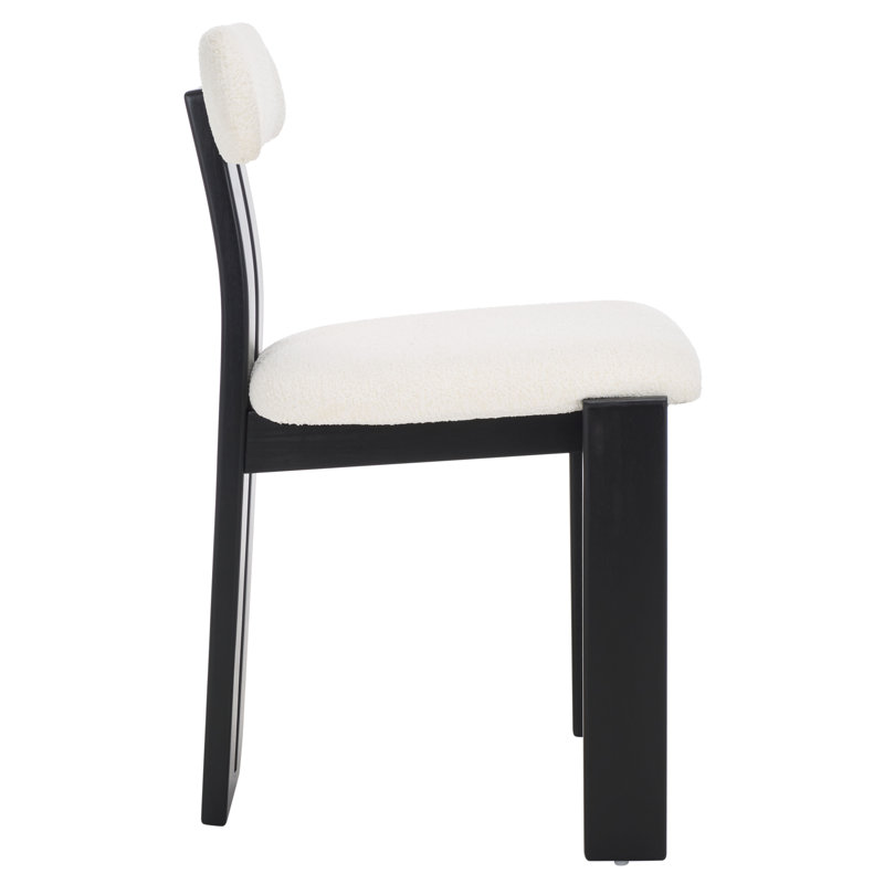Cayde Boucle Dining Chair, Black, Cream