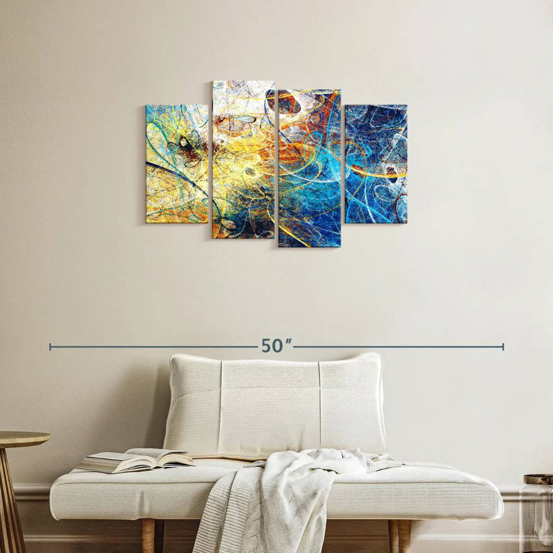 Avery fantaisiste, abstrait dynamique, H 22 po x l 36 po