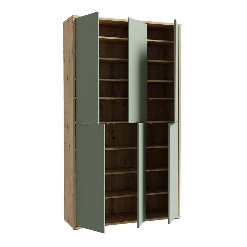 Rylon 24 Pair Shoe Storage Cabinet, Sage Green