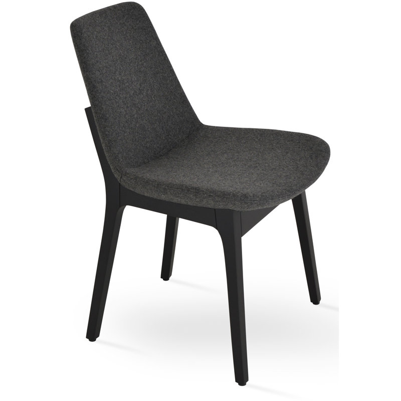 Eiffel Wood Side Chair, Wenge, Red Camira Wool
