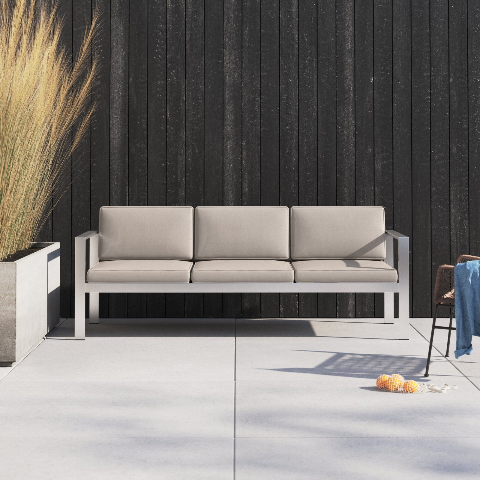 Karen 79" Patio Sofa, Gray