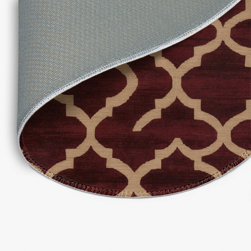 Tapis brun intérieur et extérieur Trellis, Rond 5 pi