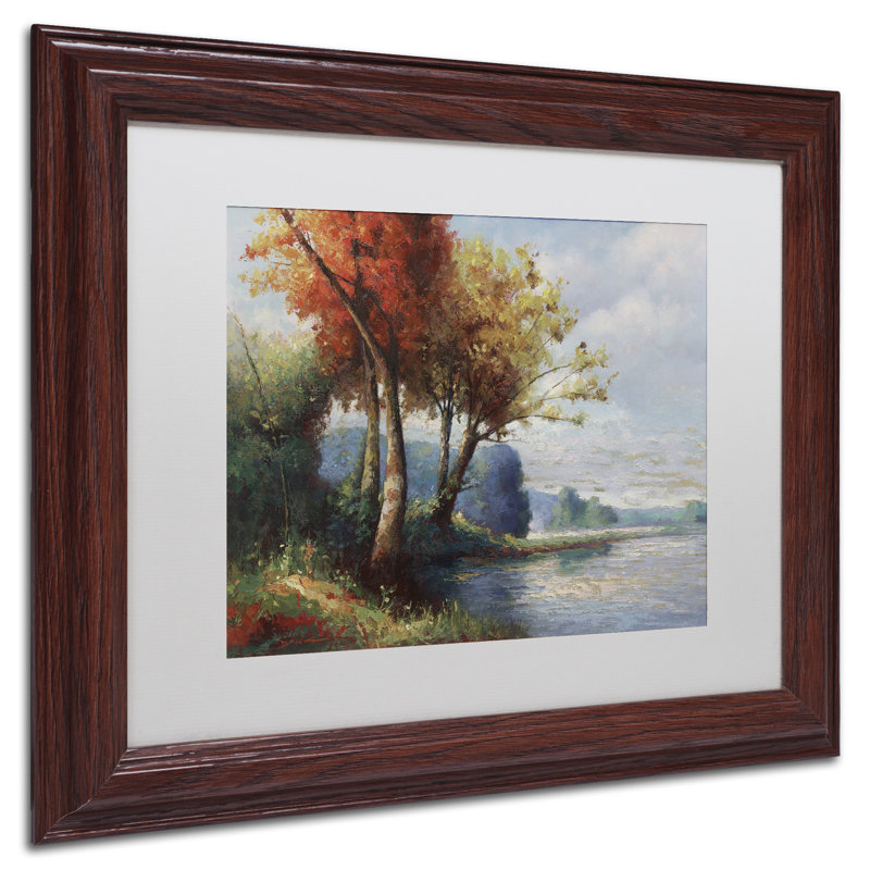 « corot hommage matted », reproduction d’art sur toile encadrée, H 16 po x l 20 po x P 0,5 po, Blanc