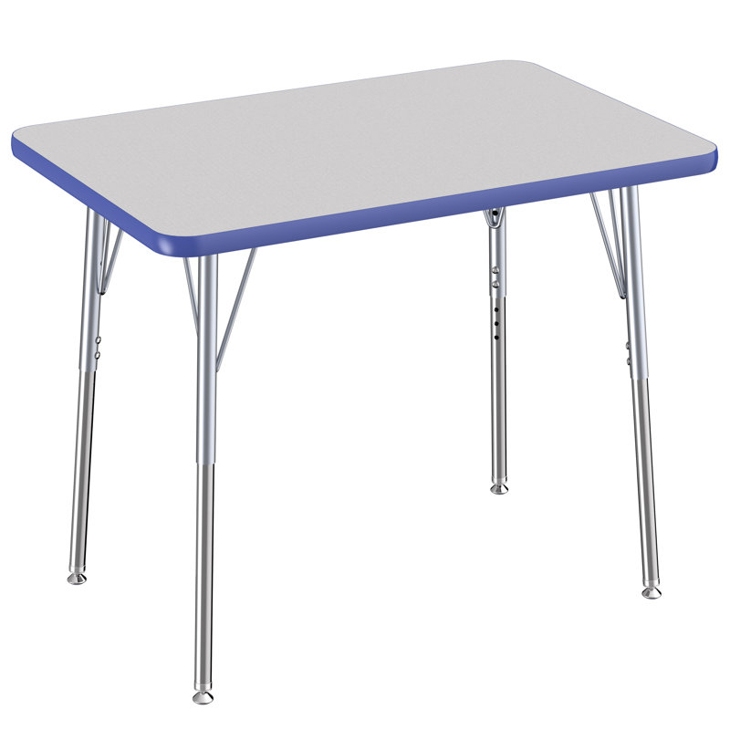 Laminate Adjustable Rectangle 1 Students Activity Table, Grey/Blue/Silver