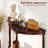 42 Inch Half Moon Console Table w/Shelf & Rubber Wood Legs for Entrance Hallway