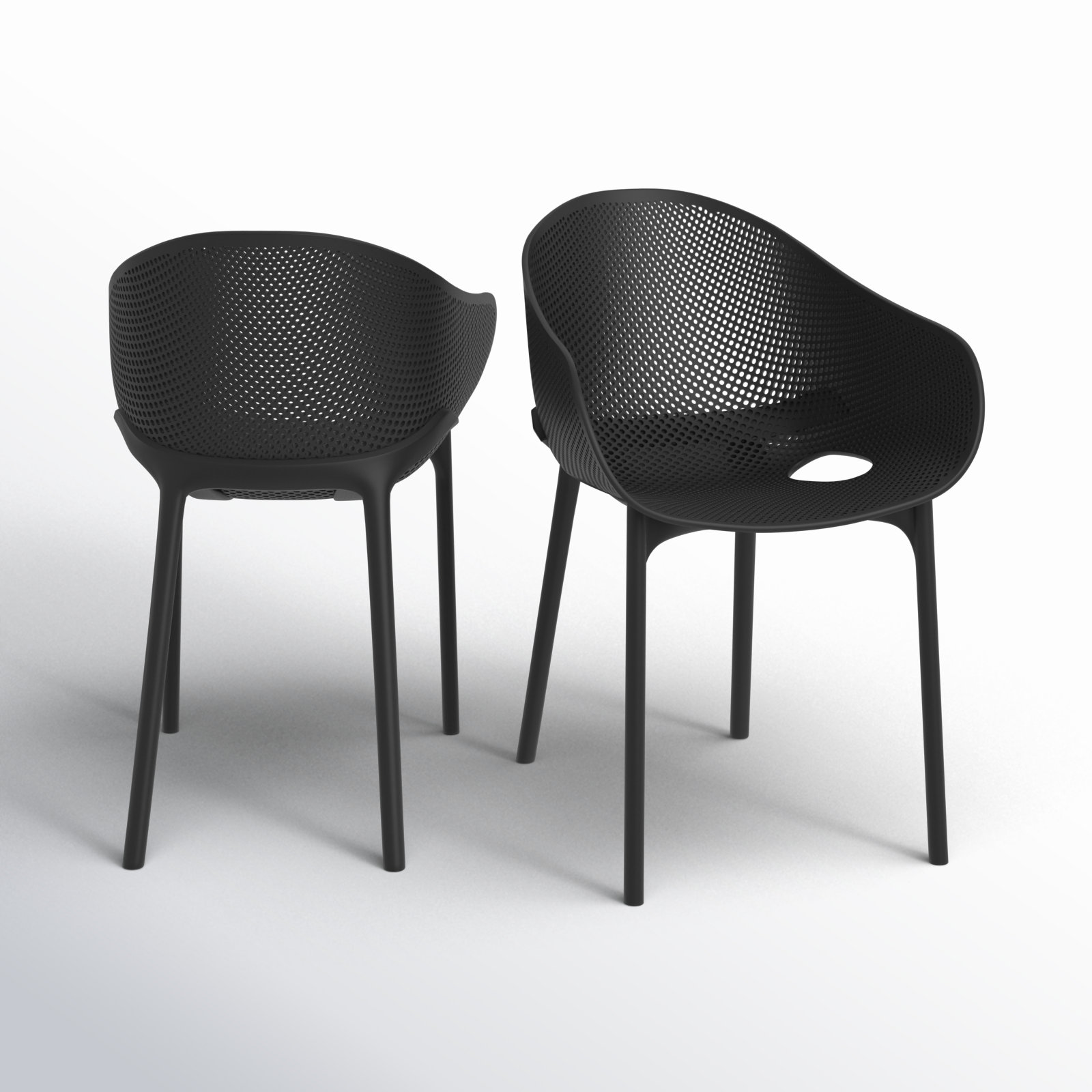 Farrah Stackable Patio Armchair, Black