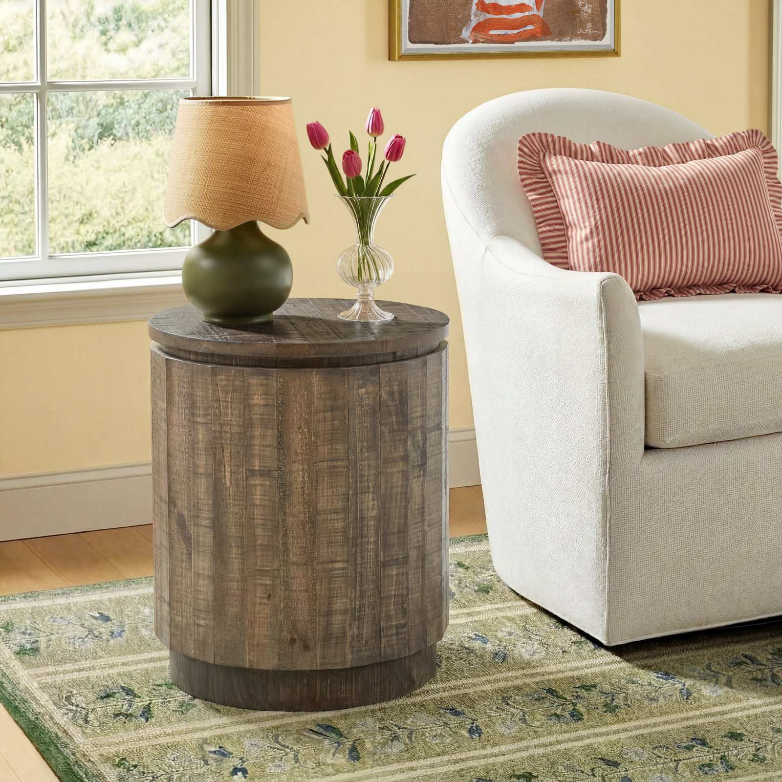 Raelle Drum End Table