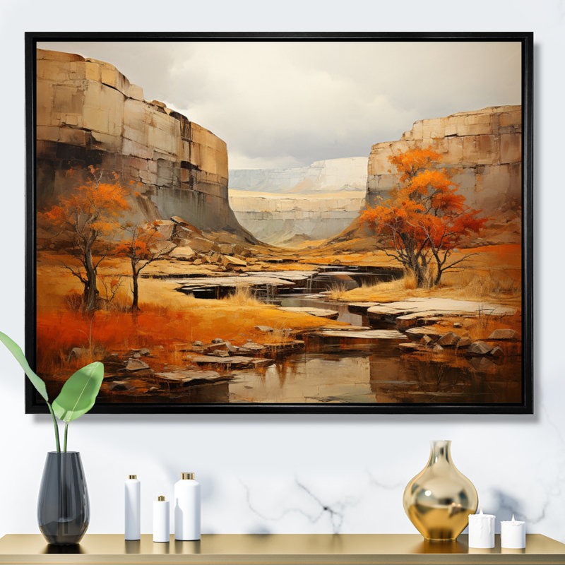 Bold Landscape Canyon Desert IV - Décoration murale Canyon, H 24 po x l 32 po x P 1 po, Cadre flottant noir